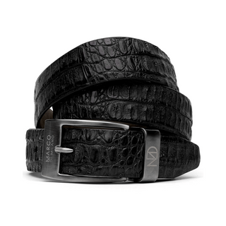 Marco Di Milano Riccardo Men's Black Genuine Crocodile Belts (MDMB1050)