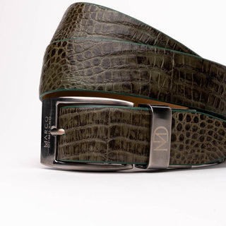 Marco Di Milano Riccardo Men's Rustic Olive Genuine Crocodile Belts (MDMB1050)