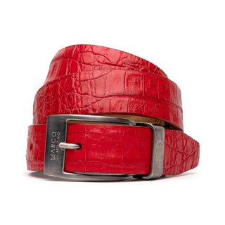 Marco Di Milano Riccardo Men's Light Red Genuine Crocodile Belts (MDMB1050)