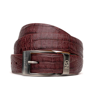 Marco Di Milano Riccardo Men's Wine Genuine Crocodile Belts (MDMB1050)