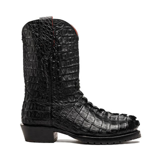 Marco Di Milano Marlboro Men's Shoes Black Exotic Crocodile / Hornback Cowboy Boots (MDM1203)