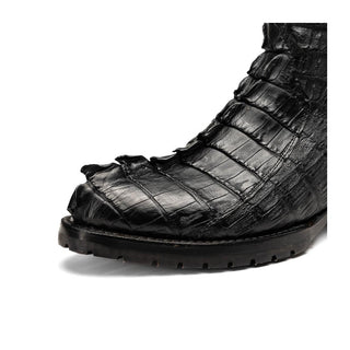 Marco Di Milano Marlboro Men's Shoes Black Exotic Crocodile / Hornback Cowboy Boots (MDM1203)