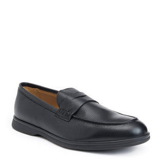 Bruno Magli Patrizio Men's Shoes Tumbled Leather Slip-On Loafer - Black Tumbled/Black - View 1