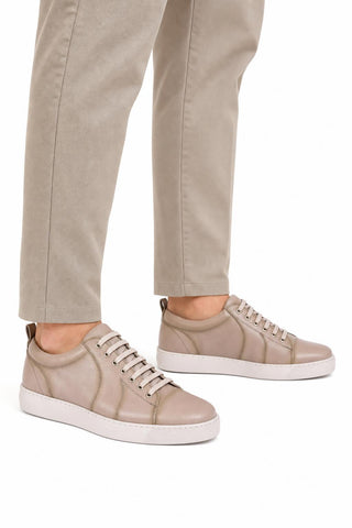 Dellamoda luxury image 06 · Corrente 7233 Leather Sneaker - Taupe
