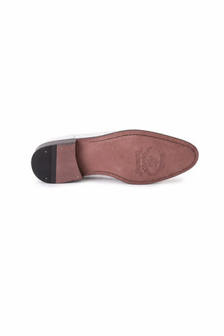 Dellamoda luxury image 04 · Corrente 3470C Embossed Leather Penny Loafer - White