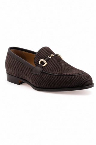 4862/4 Corduroy Fabric & Leather Loafer-Dellamoda