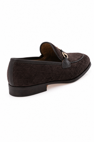 4862/4 Corduroy Fabric & Leather Loafer-Dellamoda