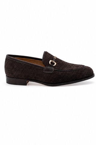 4862/4 Corduroy Fabric & Leather Loafer-Dellamoda