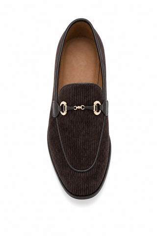 4862/4 Corduroy Fabric & Leather Loafer-Dellamoda