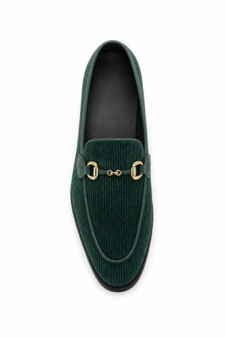 4862/4 Corduroy Fabric & Leather Loafer-Dellamoda