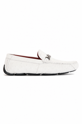 Dellamoda luxury image 01 · Bolonia Ostrich Driver - White