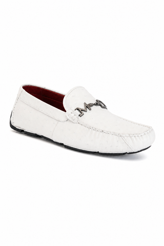 Dellamoda luxury image 02 · Bolonia Ostrich Driver - White