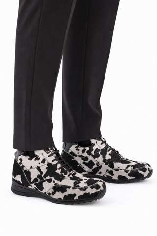 8498/4 Pony Hair & Leather Sneaker-Dellamoda