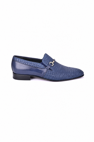 Dellamoda luxury image 01 · Corrente 5776 Suede & Leather Horse-Bit Loafer - Navy