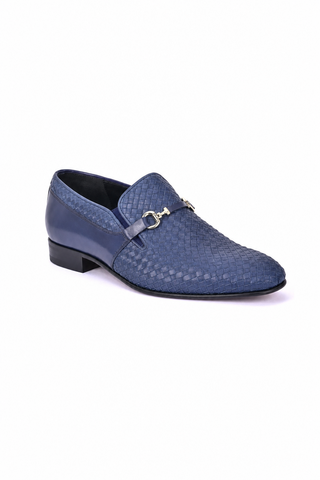 Dellamoda luxury image 02 · Corrente 5776 Suede & Leather Horse-Bit Loafer - Navy