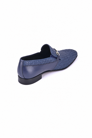 Dellamoda luxury image 03 · Corrente 5776 Suede & Leather Horse-Bit Loafer - Navy