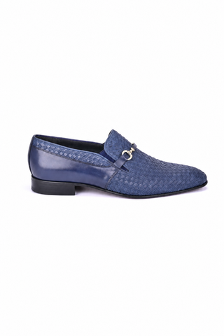Dellamoda luxury image 04 · Corrente 5776 Suede & Leather Horse-Bit Loafer - Navy