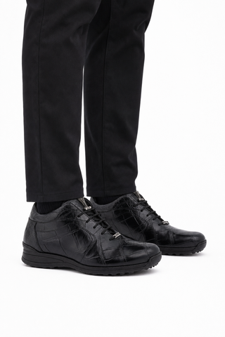 Dellamoda luxury image 06 · BLACK · 9015/1 Alligator Sneaker · BLACK