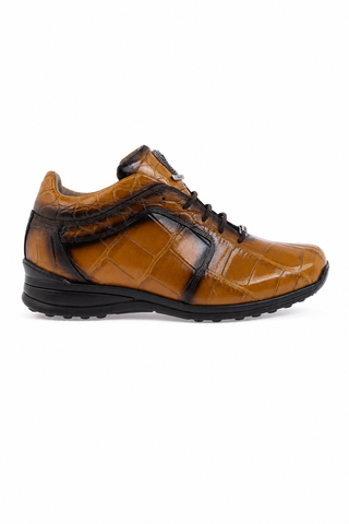 Dellamoda luxury image 01 · TOFFEE/DIRTY T. MORO · 9015/1 Alligator Sneaker · TOFFEE/DIRTY T. MORO