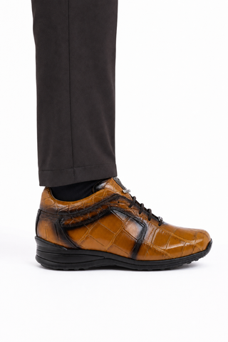 Dellamoda luxury image 06 · TOFFEE/DIRTY T. MORO · 9015/1 Alligator Sneaker · TOFFEE/DIRTY T. MORO