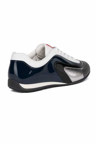 Prada Sports White Silver and Navy Sneakers 4E1890 (PRM34)-Dellamoda