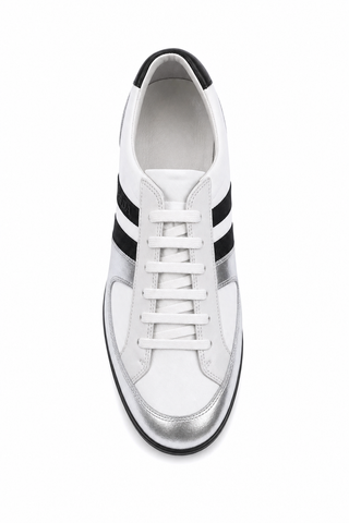 Prada Sports White/Silver/Black Sneakers 4E1806 (PRM35)-Dellamoda