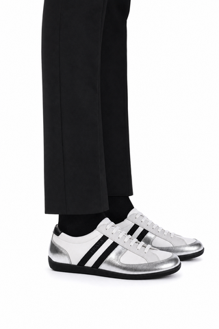 Prada Sports White/Silver/Black Sneakers 4E1806 (PRM35)-Dellamoda