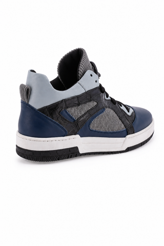 Dellamoda luxury image 03 · ROYAL BLUE/SKY LARK/BLACK/LIGHT GREY · 8452 Multi Material Sneaker · ROYAL BLUE/SKY LARK/BLACK/LIGHT GREY