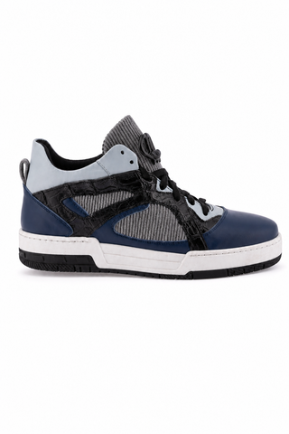 Dellamoda luxury image 04 · ROYAL BLUE/SKY LARK/BLACK/LIGHT GREY · 8452 Multi Material Sneaker · ROYAL BLUE/SKY LARK/BLACK/LIGHT GREY