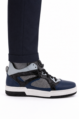 Dellamoda luxury image 06 · ROYAL BLUE/SKY LARK/BLACK/LIGHT GREY · 8452 Multi Material Sneaker · ROYAL BLUE/SKY LARK/BLACK/LIGHT GREY