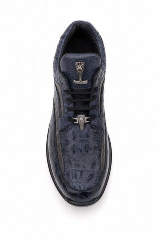 Dellamoda luxury image 05 · WONDER BLUE/LIGHT GREY · 8453 Crocodile & Ostrich Sneaker · WONDER BLUE/LIGHT GREY