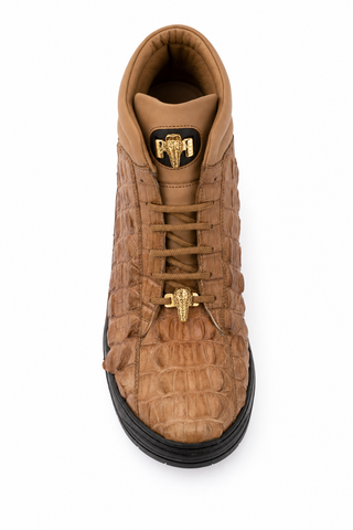 9089/2 Crocodile & Leather Boot-Dellamoda