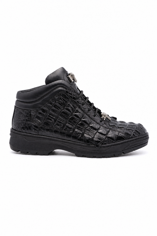 9089/2 Crocodile & Leather Boot-Dellamoda