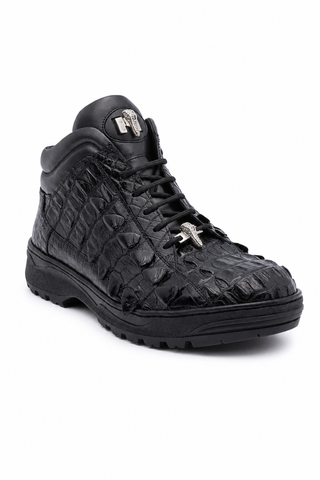 9089/2 Crocodile & Leather Boot-Dellamoda