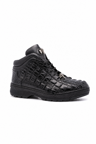 9089/2 Crocodile & Leather Boot-Dellamoda