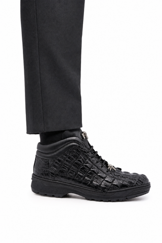 9089/2 Crocodile & Leather Boot-Dellamoda