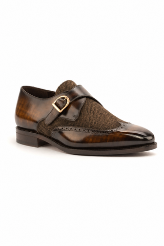 Dellamoda luxury image 02 · Ambrogio Arezzo Herringbone Monk Strap