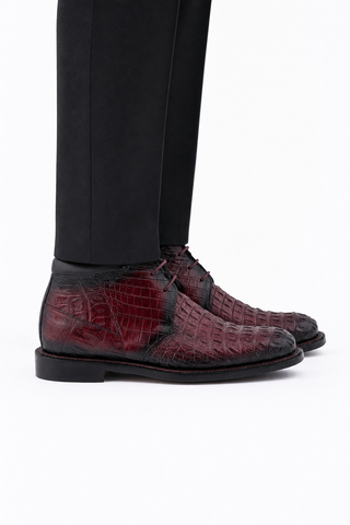 Dellamoda luxury image 06 · RUBY RED/DIRTY BLACK · 4926/1 Crocodile Boot · RUBY RED/DIRTY BLACK