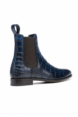 Dellamoda luxury image 04 · Ambrogio Bellagio Blue Crocodile Chelsea Boot