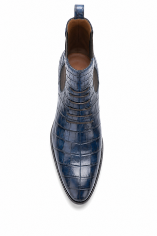 Dellamoda luxury image 05 · Ambrogio Bellagio Blue Crocodile Chelsea Boot
