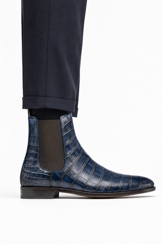 Dellamoda luxury image 06 · Ambrogio Bellagio Blue Crocodile Chelsea Boot