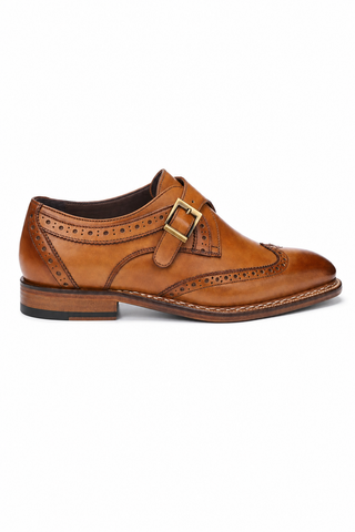 Riccardo Leather Single Monk-strap-Dellamoda