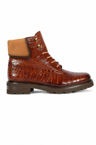 Dellamoda luxury image 01 · Mezlan RX4855F Crocodile / Suede Rugged Boots (MZ3552)