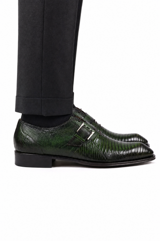 Dellamoda luxury image 06 · OLIVE · Mezlan 50173-L Lizard Oxford (MZ3923) · OLIVE