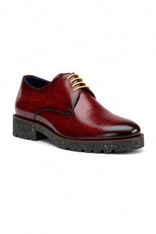 Dellamoda luxury image 02 · BURGUNDY · Ambrogio Bergamo Patina Leather Derby · BURGUNDY