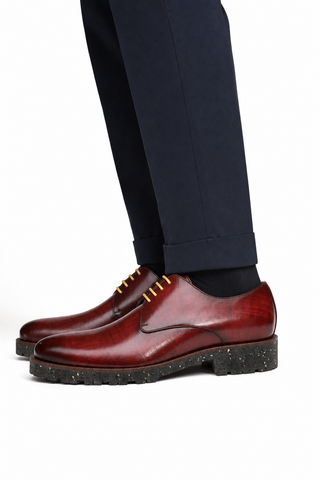 Dellamoda luxury image 06 · BURGUNDY · Ambrogio Bergamo Patina Leather Derby · BURGUNDY