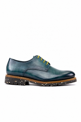 Dellamoda luxury image 01 · BLUE · Ambrogio Bergamo Patina Leather Derby · BLUE