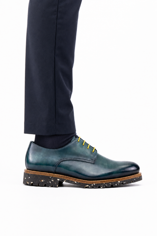 Dellamoda luxury image 06 · BLUE · Ambrogio Bergamo Patina Leather Derby · BLUE