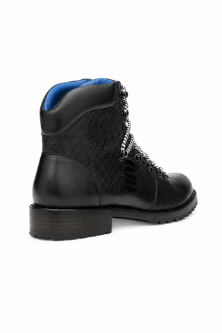 Dellamoda luxury image 03 · BLACK · Belvedere Como Ostrich & Leather Boot · BLACK
