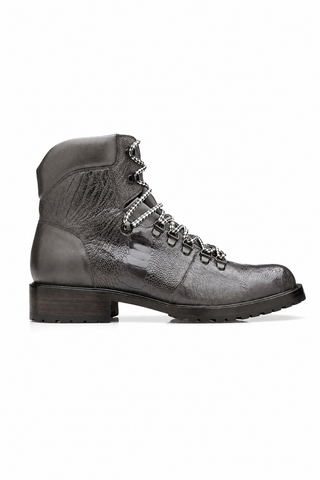 Dellamoda luxury image 01 · GRAY · Belvedere Como Ostrich & Leather Boot · GRAY